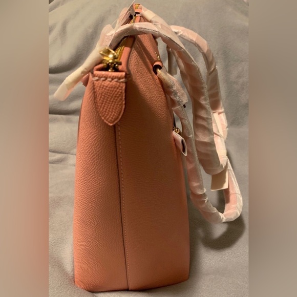 #1307 - NWT Coach GALLERY Tote Leather Handbag, Candy Pink & Gold Zip Top Bag - Picture 8 of 14